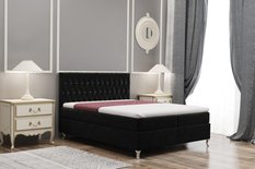 Łóżko KATE 140x200 cm z funkcją przechowywania do sypialni czarna