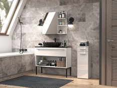  Szafka łazienkowa NEL V DS 85x30x30 cm z szufladą i drzwiami do łazienki biały połysk - Miniaturka zdjęcia nr 6