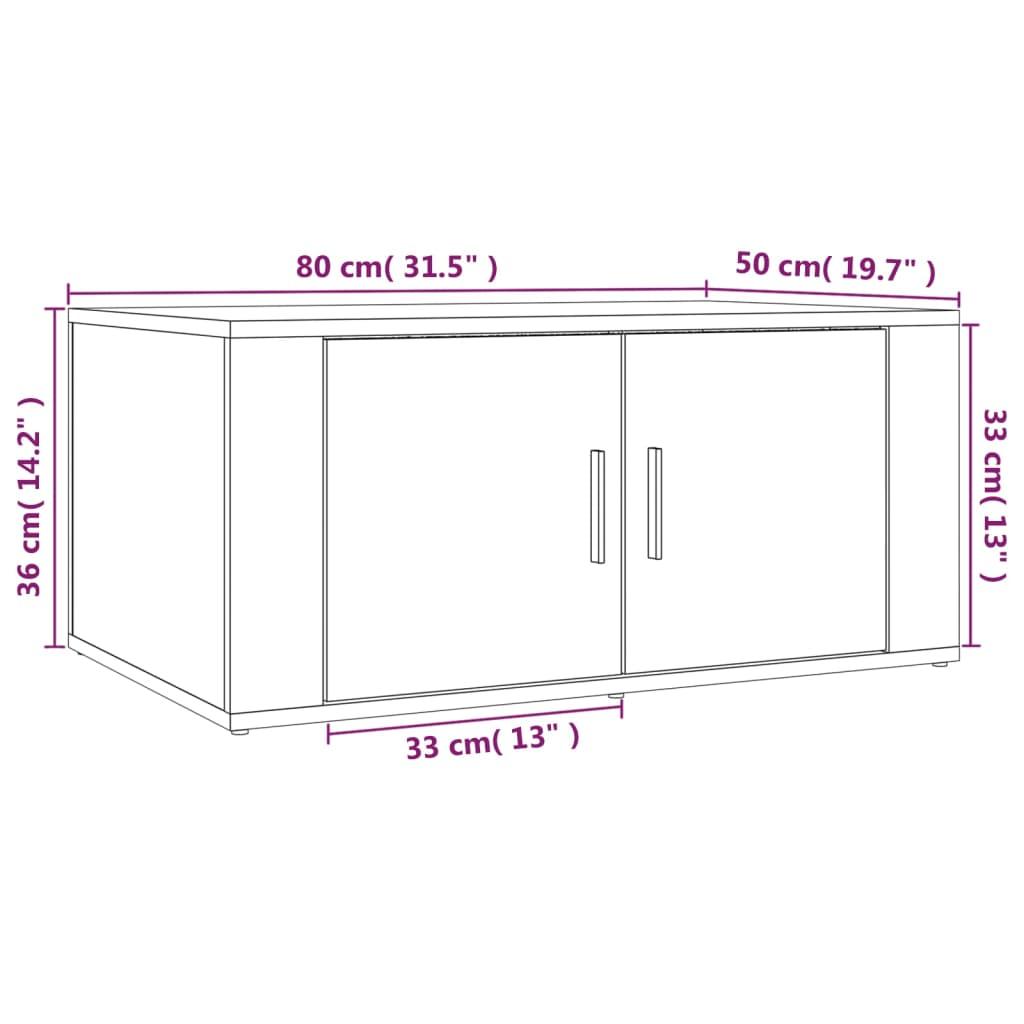 Stolik kawowy 80x50x36 cm z półką z drzwiczkami biały o wysokim połysku do salonu nr. 9