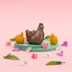 Świeca Chicken Low-Poly Pink Small - Miniaturka zdjęcia nr 7