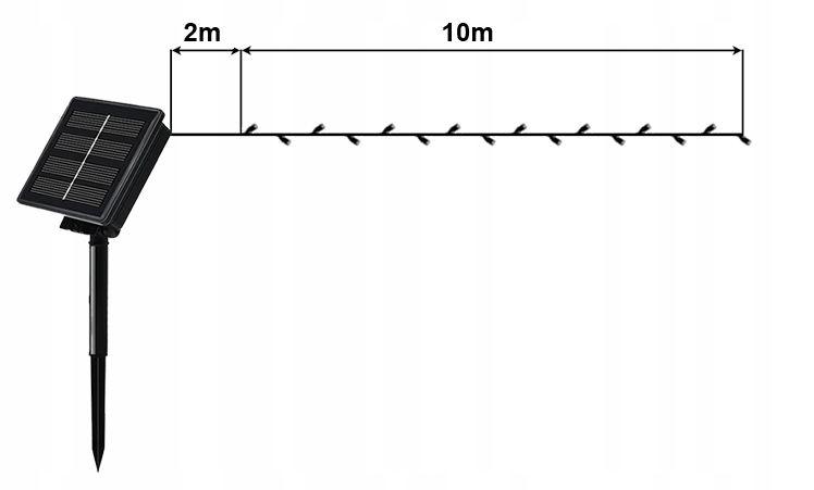Girlanda ogrodowa 12m lledowe lampki solarne do ogrodu  nr. 10