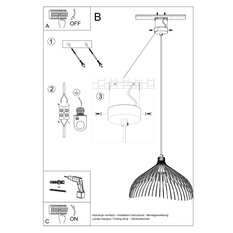 Lampa wisząca UMB czarny 125x40x40cm nowoczesna E27 do salonu - Miniaturka zdjęcia nr 5