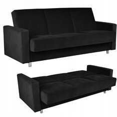 Wersalka ALICJA 212x100 cm czarna rozkładana kanapa z pojemnikiem tapczan do salonu New Velo