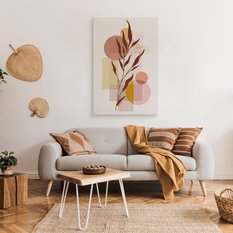 Duży Obraz Do Salonu Gałązki Liście Styl Boho Minimalizm 80x120cm - Miniaturka zdjęcia nr 3