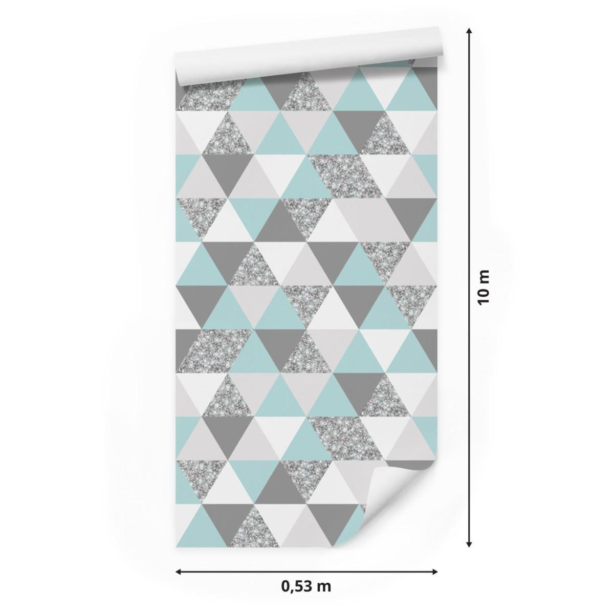 Tapeta Wzory GEOMETRYCZNE Kolorowe Trójkąty Ozdoba 53x1000  nr. 3