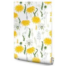 Tapeta W Rolce KWIATY Mlecze Natura Ozdoba Liście  - Miniaturka zdjęcia nr 1
