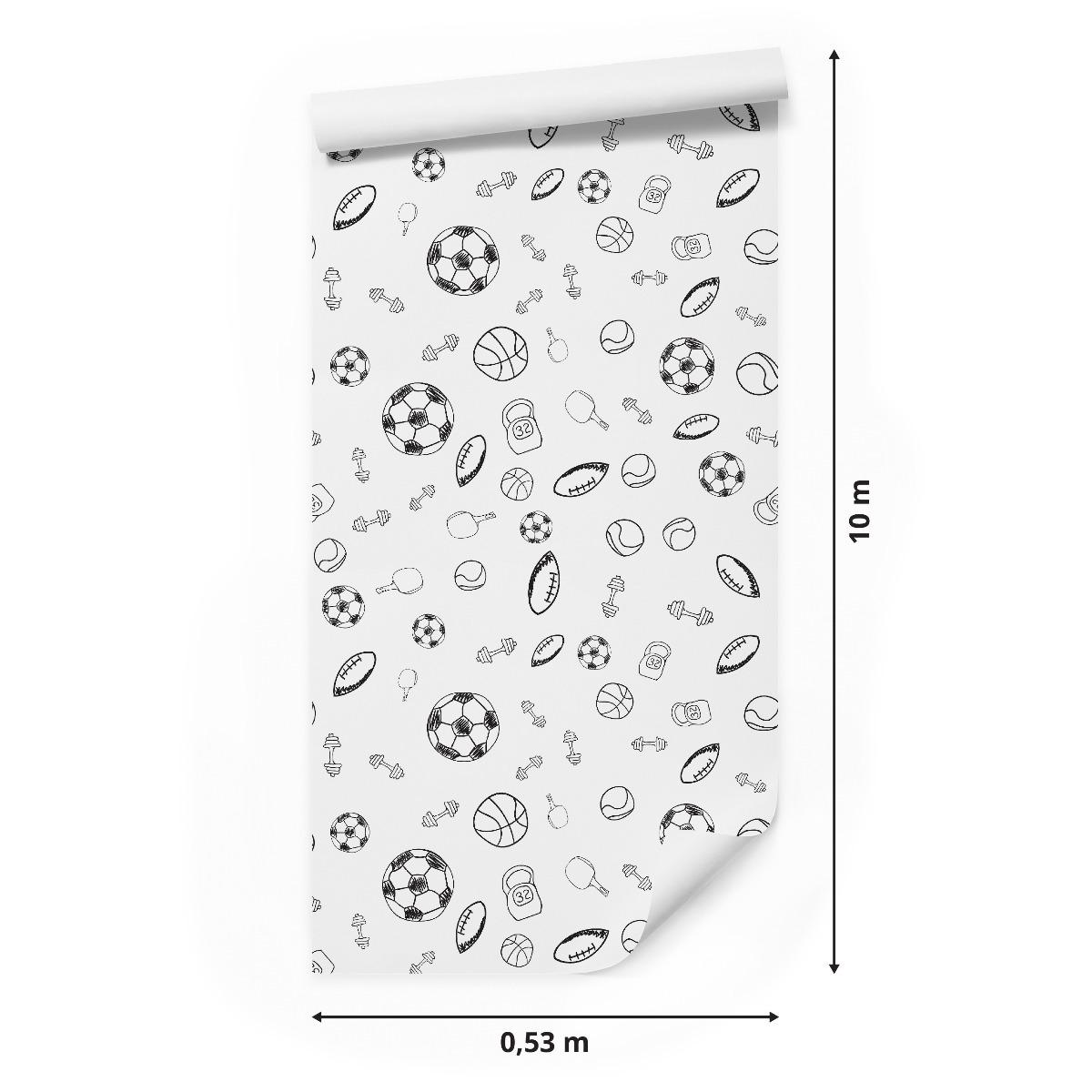 Tapeta do pokoju Chłopca Piłki Dekoracja 3D Nowoczesna nr. 2