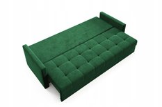 Kanapa IVIO 230x87x86 cm sofa z funkcją spania rozkładana velvet welur zielona do salonu - Miniaturka zdjęcia nr 8