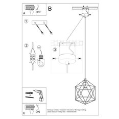 Lampa wisząca GASPARE biała 132x30x30cm nowoczesna E27 do salonu - Miniaturka zdjęcia nr 5