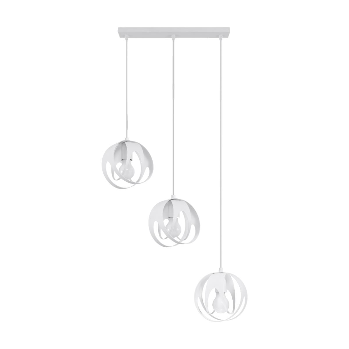 Lampa wisząca TULOS 3L biała 117x16x50cm E27 nowoczesna do salonu