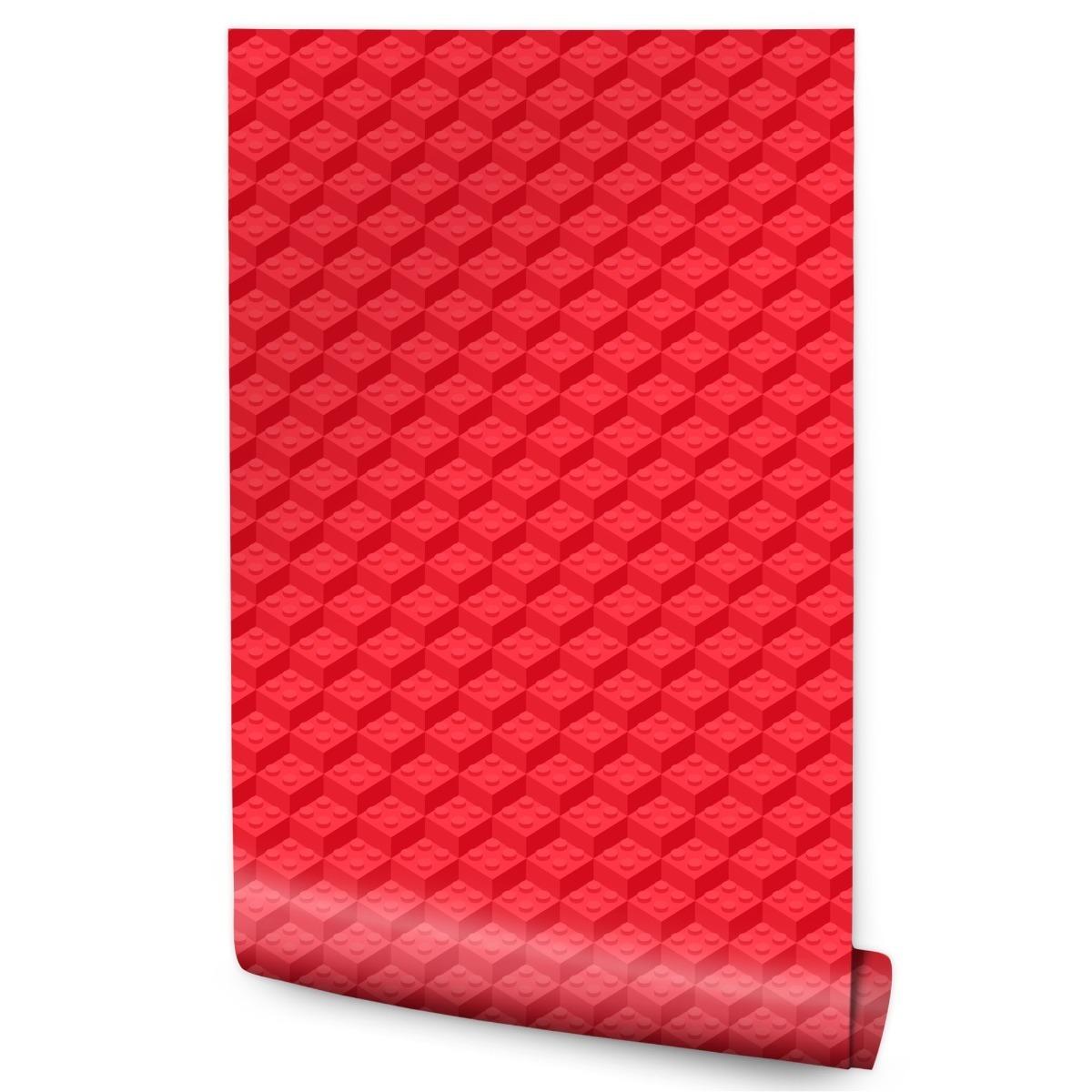 Tapeta Dla Dzieci Klocki LEGO Czerwone Wzory Dekor 