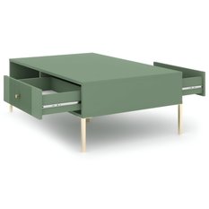 Stolik kawowy Iseo 104 cm zielony smoke green złoty - Miniaturka zdjęcia nr 3