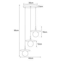 Lampa wisząca K-5385 FERMI 44x95x44 cm do salonu lub pokoju czarny/grafitowy - Miniaturka zdjęcia nr 3