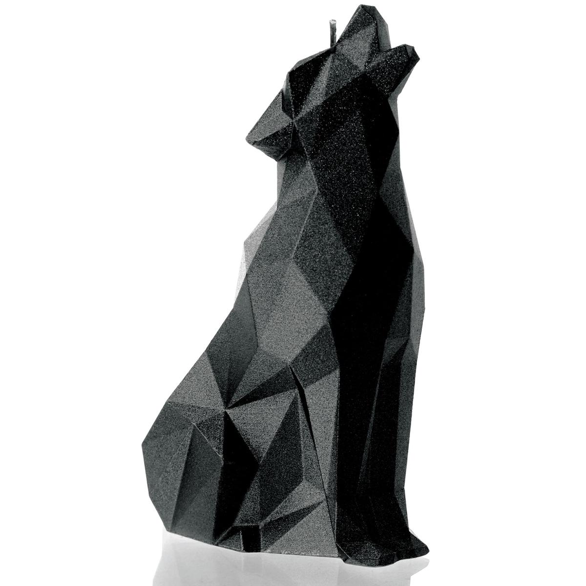 Świeca Wolf Low-Poly Black Metallic