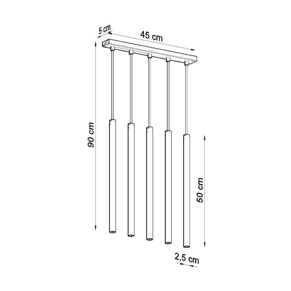 Lampa wisząca PASTELO 5 czarna 90x5x45cm nowoczesna G9 do salonu nr. 4