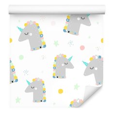 Tapeta Ścienna Dla Dziewczynki Kolorowe JEDNOROŻCE  - Miniaturka zdjęcia nr 4
