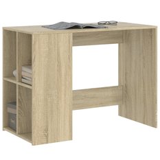  Biurko 102x50x75cm z praktycznymi półkami dąb sonoma do biura gabinetu lub pokoju - Miniaturka zdjęcia nr 3