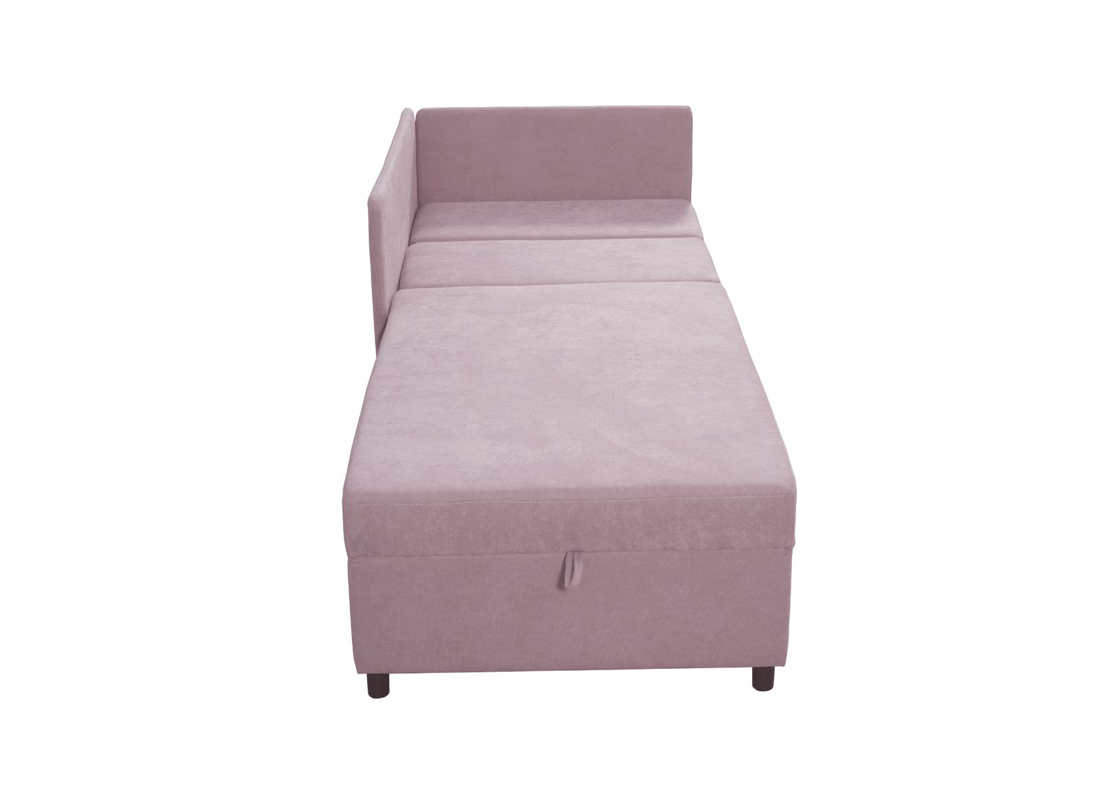 Sofa rozkładana dziecięca Viluś 106x75x80 cm narożnik jednoosobowy do pokoju z funkcją spania i przechowywania dla dzieci różowy nr. 14