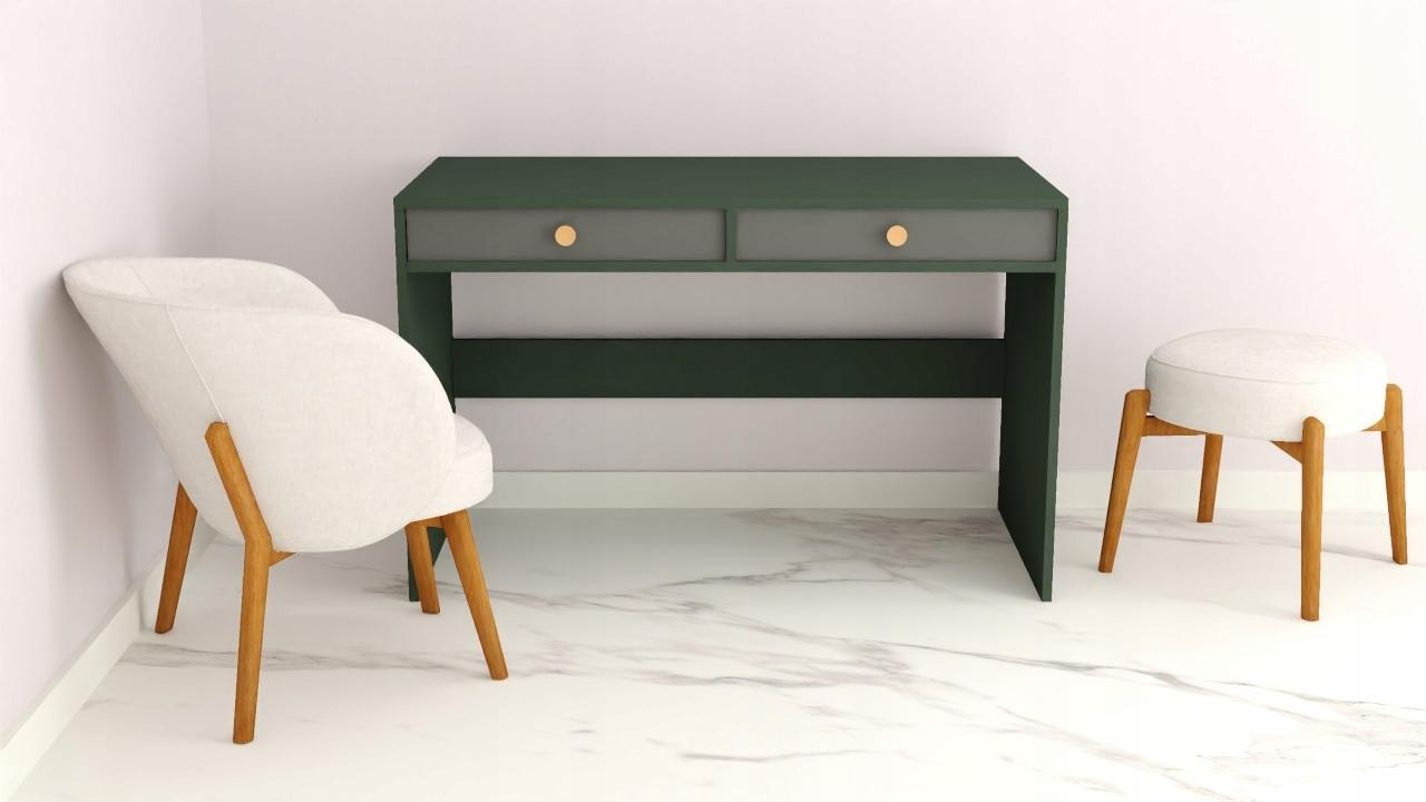 Toaletka biurko MONODIS 120x75x50 cm do sypialni butelkowa zieleń front szary nr. 3