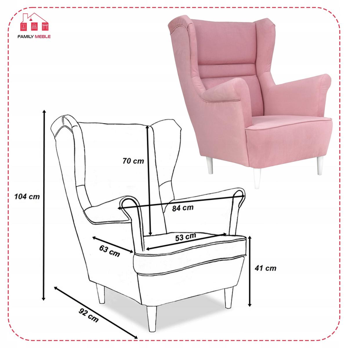 Zestaw wypoczynkowy ZOJA sofa + 2 fotele pudrowy róż do salonu  nr. 6