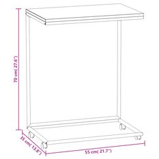 Stolik kawowy 55x35x70 cm boczny na metalowej ramie biały do salonu - Miniaturka zdjęcia nr 6