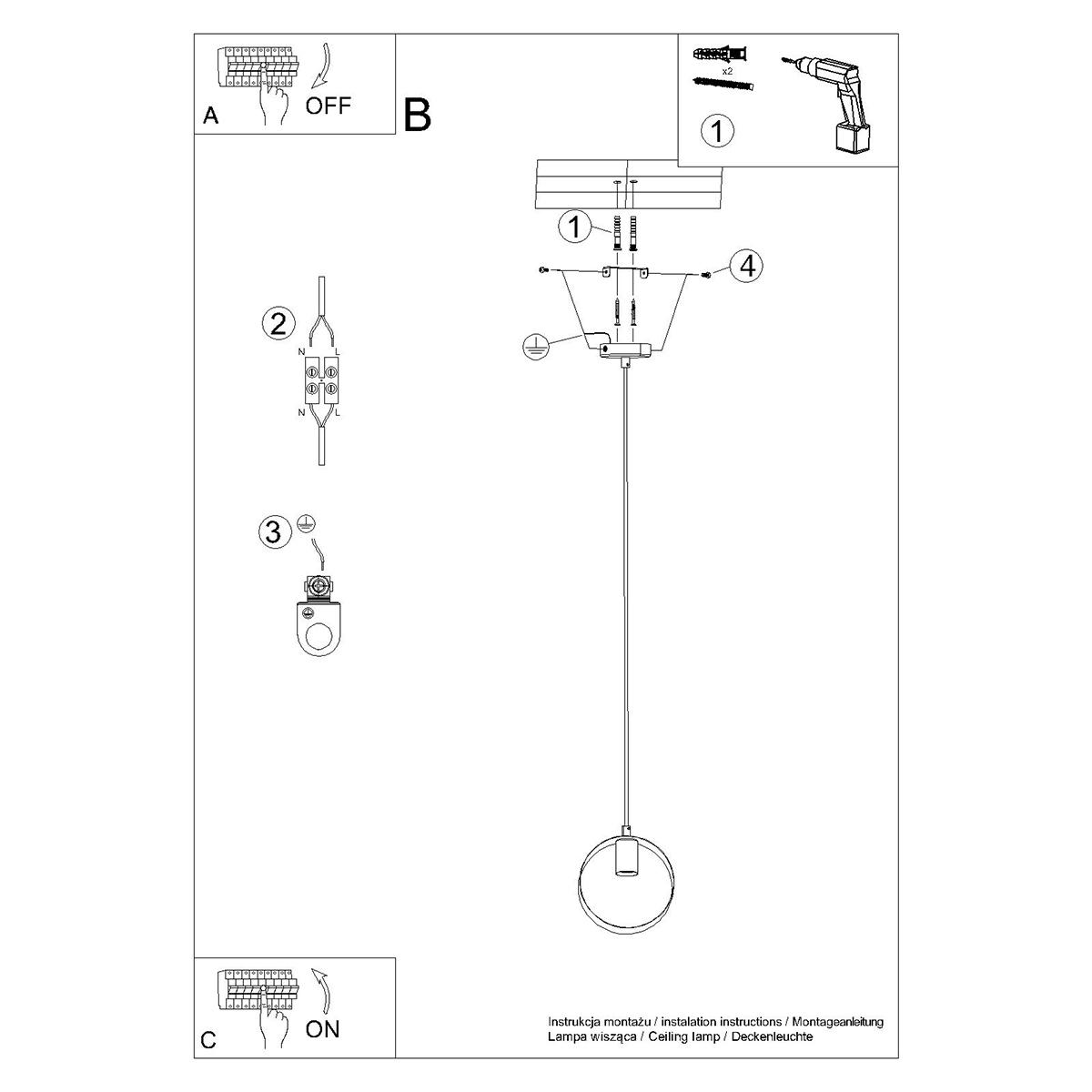 Lampa wisząca TITRAN 1 biała 120x18x18cm nowoczesna E27 do salonu nr. 6