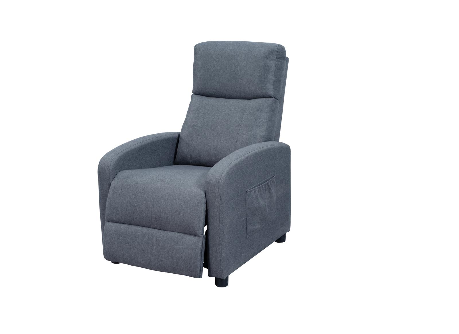 Fotel dla seniora VELLO jasnoszary 64x89-156 cm x98 cm rozkładany fotel TV z funkcją spania komfortowy do salonu i pokoju nr. 2