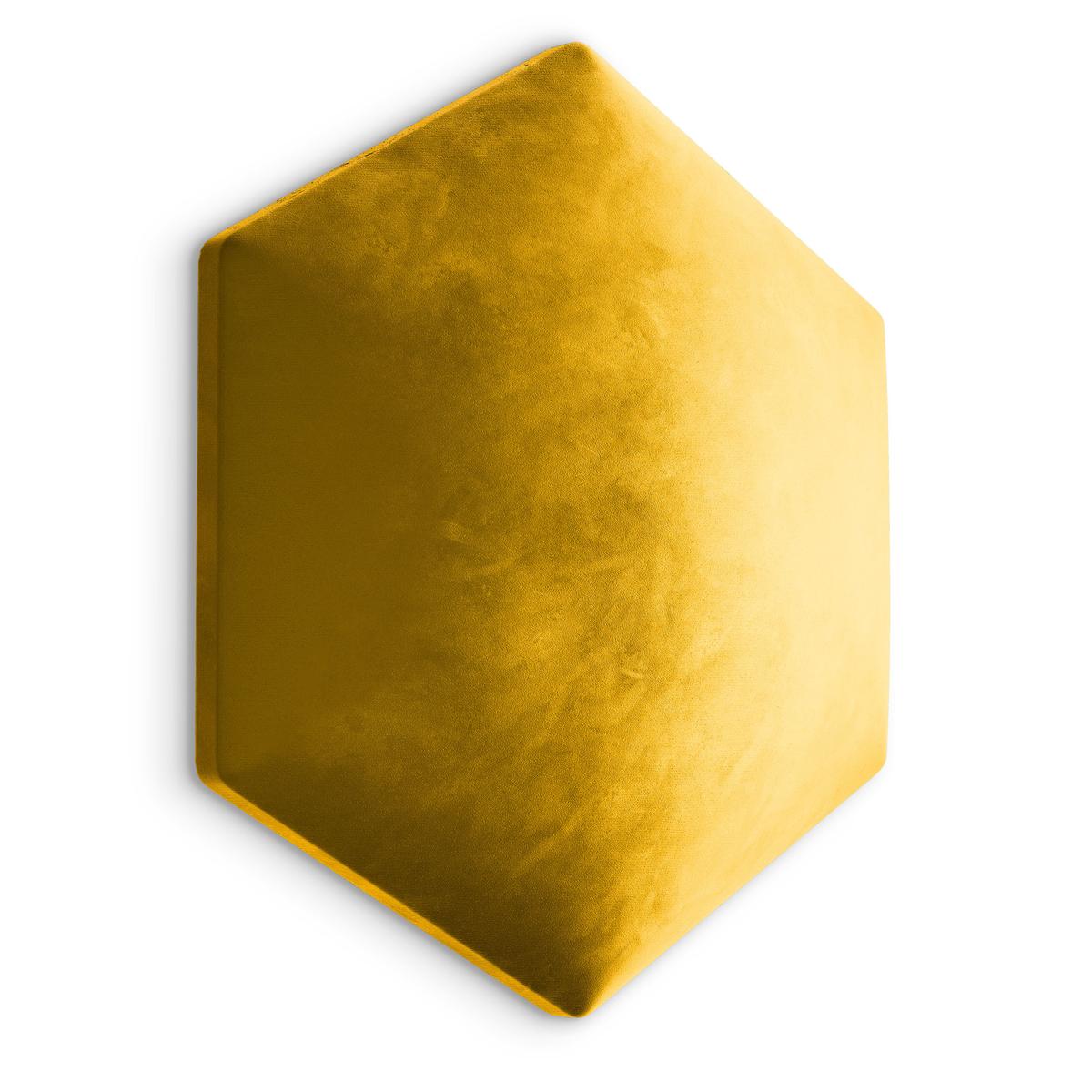 Panele tapicerowane  26x30 cm hexagon magic velvet żółty