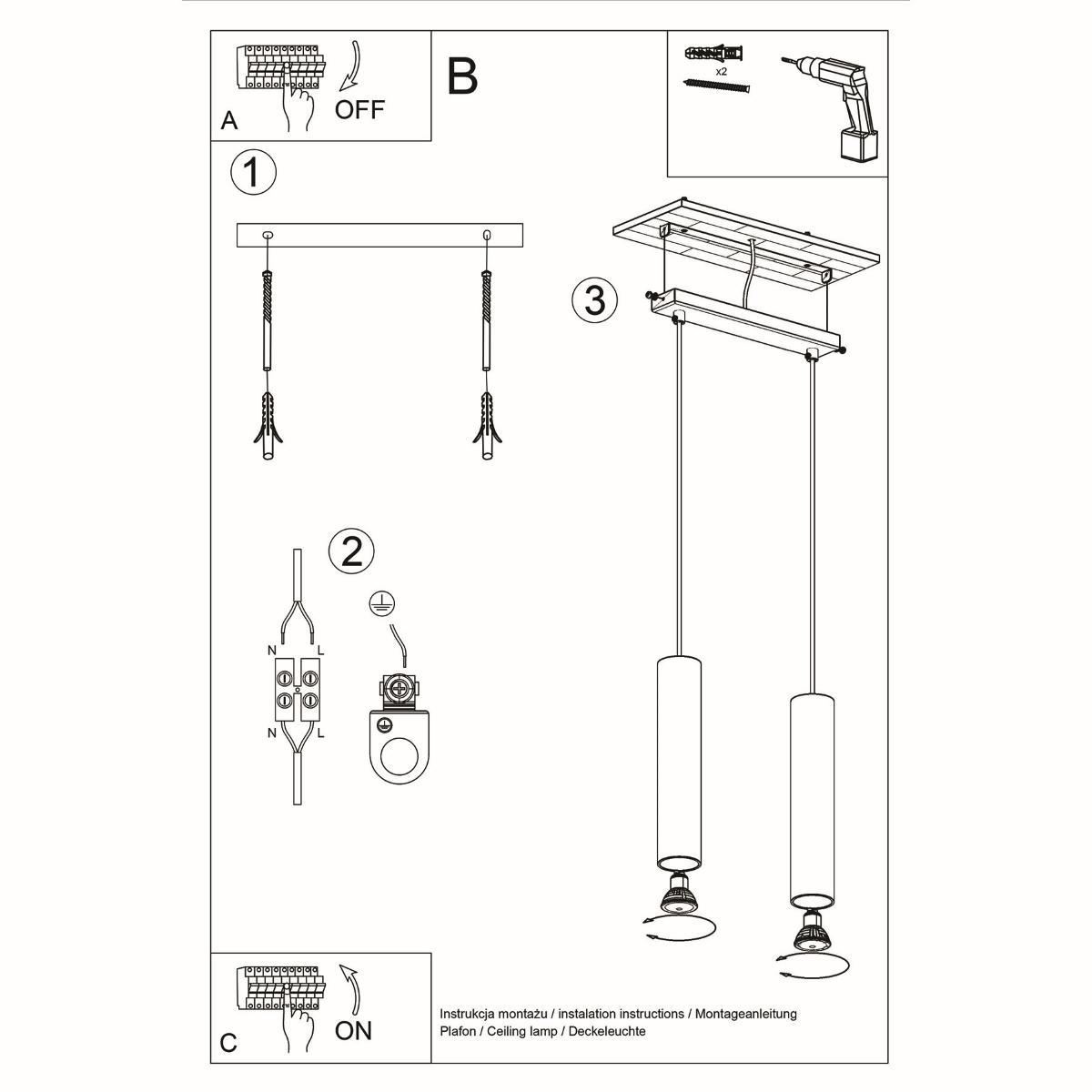 Lampa wisząca LINO 2 90x6x30cm nowoczesna G10 do salonu nr. 5