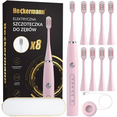 Zestaw Szczoteczka do zębów Heckermann DY-600 Różowa + akcesoria