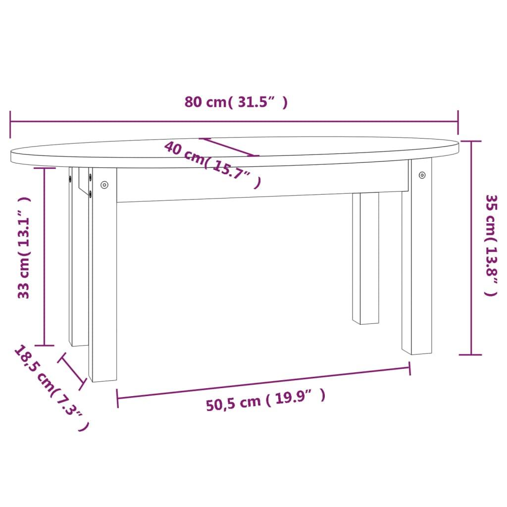 Stolik kawowy 80x40x35 cm z litego drewna sosnowego miodowy brąz do salonu nr. 9