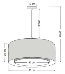 Lampa Duo Boho Ellegant 50 cm wisząca musztarda - Miniaturka zdjęcia nr 10