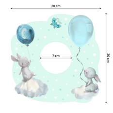 Naklejka Pod Włącznik Światła Króliczki Chmurki 20x20 Kropki Motylek Dla Dzieci - Miniaturka zdjęcia nr 2