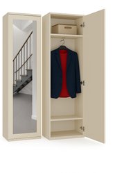 Szafa DUO 180x50x35 cm z lustrem do przedpokoju kaszmir