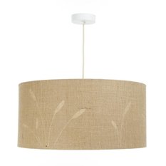 Lampa wisząca BOHO beżowa abażur z juty lekki roślinny wzór do salonu sypialni biura - Miniaturka zdjęcia nr 4