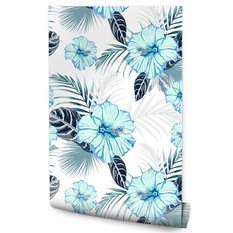 Tapeta KWIATY Hibiskusa Liście Tropikalne Natura 53x1000  - Miniaturka zdjęcia nr 1