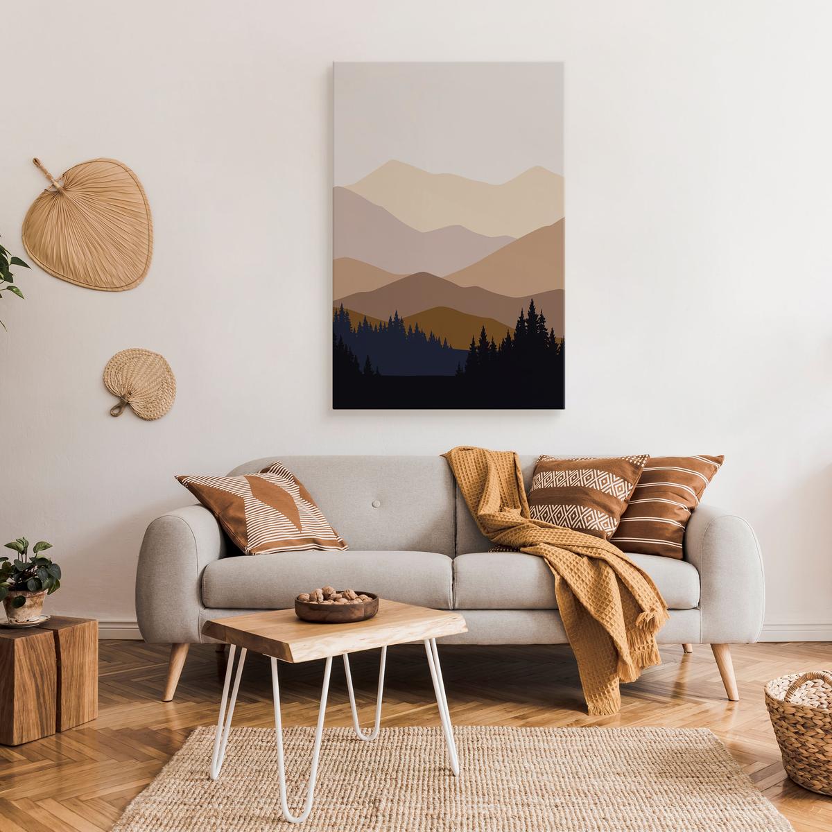 Obraz Do Salonu Pastelowe Góty Pejzaż Las Natura Styl Boho 80x120cm nr. 3