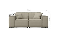 Sofa ogrodowa MALIBU 186x73x88 cm wodoodporna UV 2-os + 2 poduszki do ogrodu czarna - Miniaturka zdjęcia nr 3