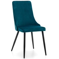 Krzesło UNO turkusowe tapicerowane welurem do jadalni lub salonu 