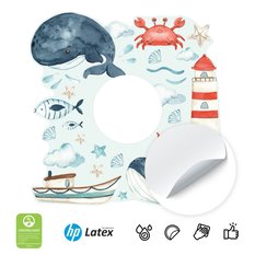 Naklejka Pod Kontakt Wieloryby Rybki Chmurki 20x20 Rozgwiazdy Muszelki Dla Dzieci - Miniaturka zdjęcia nr 3