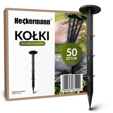 Zestaw Agrotkanina Heckermann 1,1x50m 90g/m2 Czarna + Kołki czarne 50 szt - Miniaturka zdjęcia nr 5