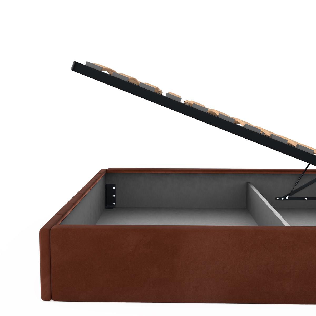 Łóżko tapicerowane 140x200 premium z pojemnikiem do sypialni miodowe wezgłowie 107 cm nr. 13