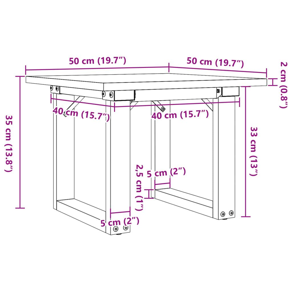 Stolik kawowy 50x50x35 cm z czworokątnymi nogami lite drewno sosnowe do salonu nr. 10