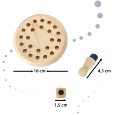 Zabawka edukacyjna 16 cm gra logiczna memory chińczyk dopasuj kolory drewniana - Miniaturka zdjęcia nr 4