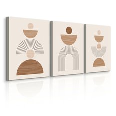 Obrazy Na Ścianę Set Minimalistyczny Wzór Styl Boho Abstrakcja 90x40cm - Miniaturka zdjęcia nr 1