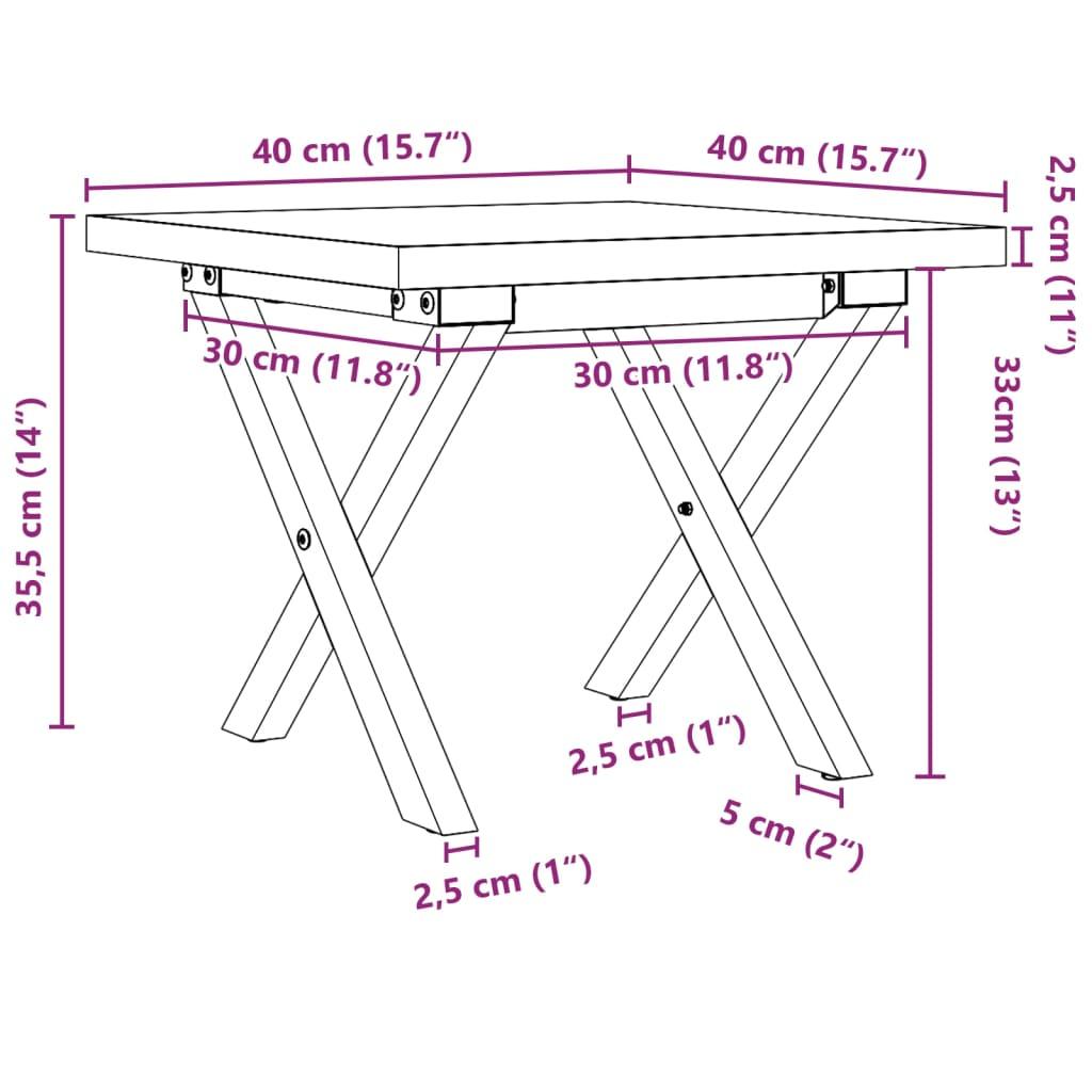 Stolik kawowy 40x40x35,5  cm nogi w kształcie litery X lite drewno do salonu nr. 10