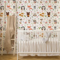 Tapeta Do Pokoju Dzieci ZWIERZĄTKA LEŚNE Roślinki  - Miniaturka zdjęcia nr 7