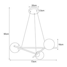 Lampa wisząca K-4966 ARTON 73x90x73 cm do salonu lub pokoju czarny/biały matowy - Miniaturka zdjęcia nr 6