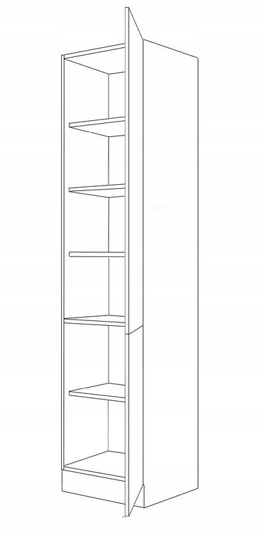 Szafka kuchenna 40x57x210 cm słupek gospodarczy stojący z cichym domykiem orzech okapi czarna do kuchni nr. 2