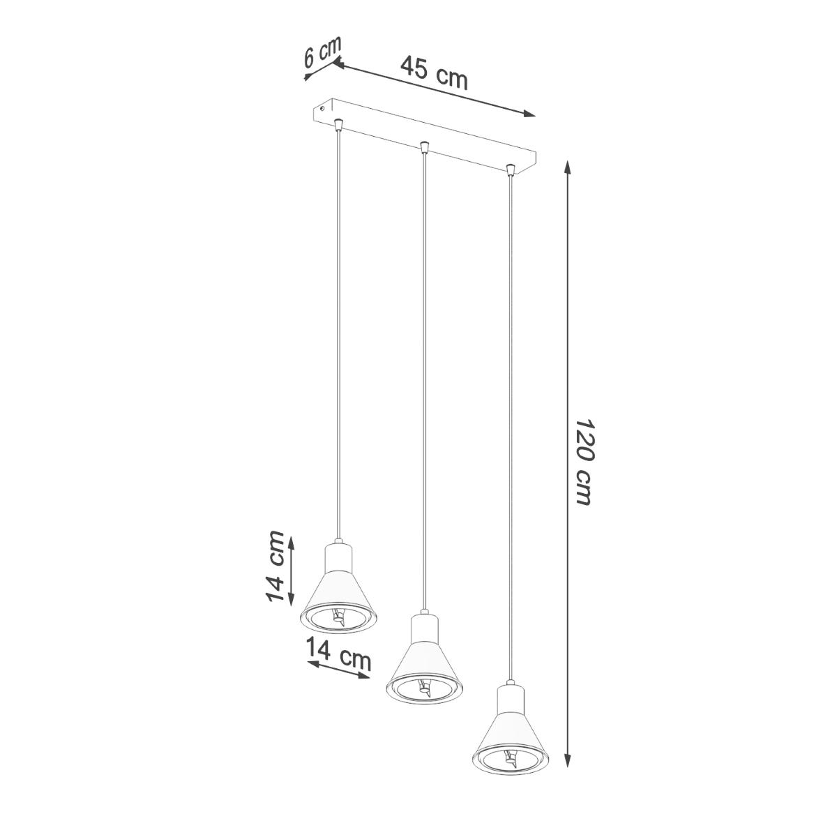 Lampa wisząca TAZILA 3 biała 120x14x45cm nowoczesna ES111 do salonu nr. 4